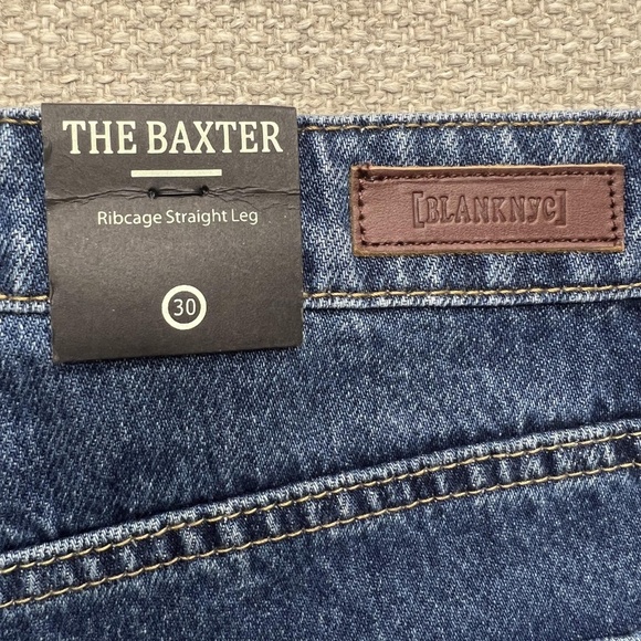BlankNYC The Baxter Jeans Mens 30 Blue Ribcage Straight Leg Denim High Rise - Picture 9 of 13